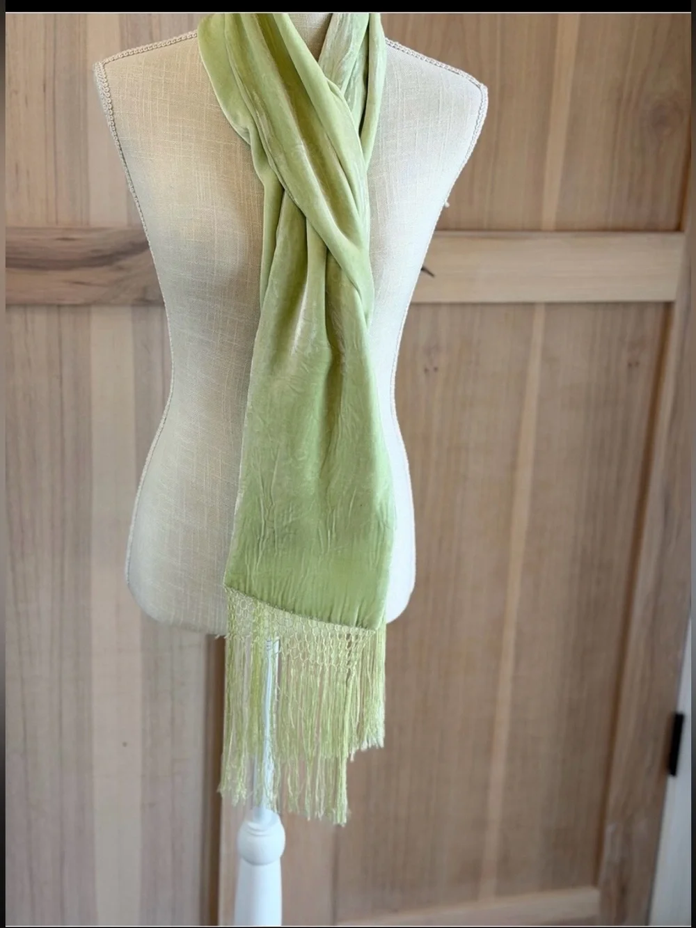 Vintage V. Fraas silk | Viscose Macrame Fringed Scarf. Velour | Feminine | Luxe